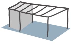 Terrassenüberdachung freistehend mit Abstellraum